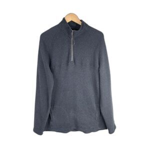 Pact Organic Cotton 1/4 Zip Sweatshirt M Pockets Gray Pullover Minimalist Lounge